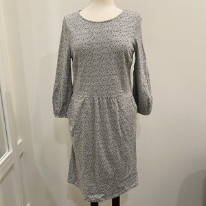 Boden Gray Cotten Dress with Blue and White Printed Stars Size 8R
